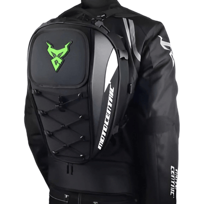 CarryQuest® - Motor Rugzak - Motor Zadeltas en Motor Rugzak - Motorhelm Tas - 48L - Staarttas - Handtas - Zwart/Groen