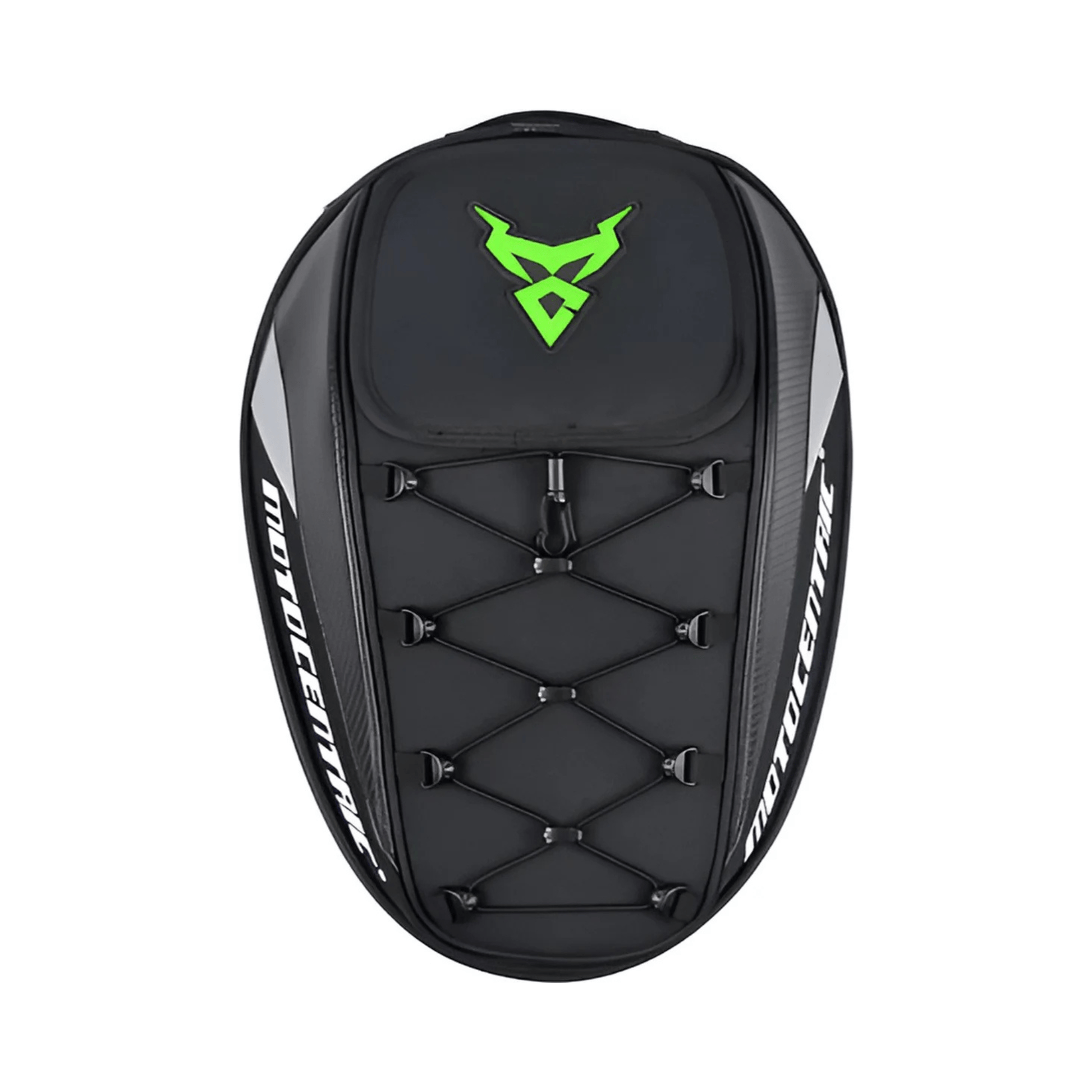 CarryQuest® - Motor Rugzak - Motor Zadeltas en Motor Rugzak - Motorhelm Tas - 48L - Staarttas - Handtas - Zwart/Groen