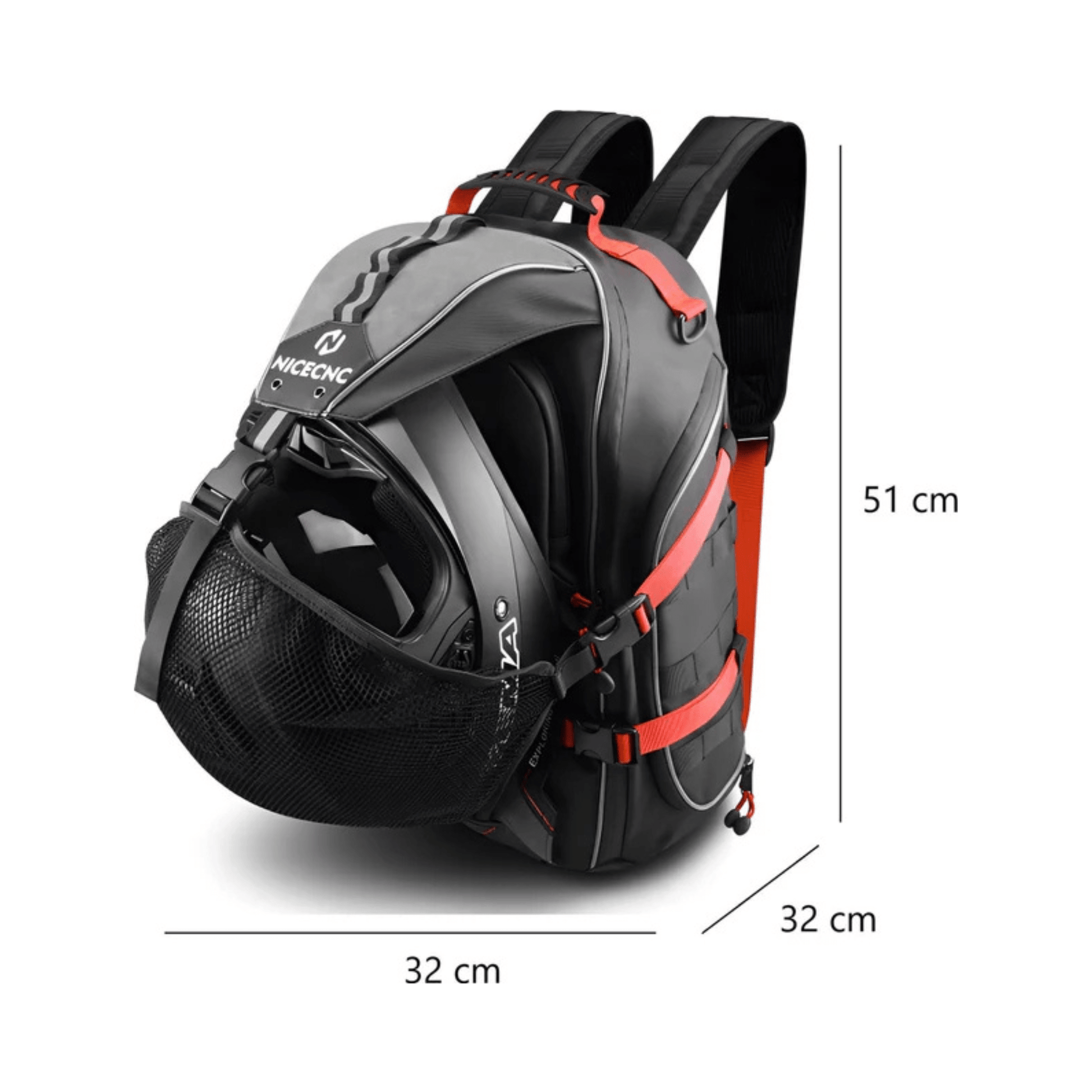 CarryQuest® - Motor Rugzak - Motorfiets Rugzak - Waterdicht 35L met USB Oplaadpoor - RoodCarryQuestsimple