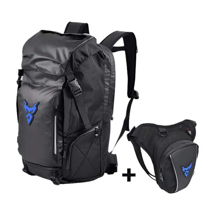 CarryQuest® - Motor Rugzak - Motorfiets Rugzak / Zadeltas Motor - Motorrugzak - 48L - Waterdicht - Oxford doek - Blauw