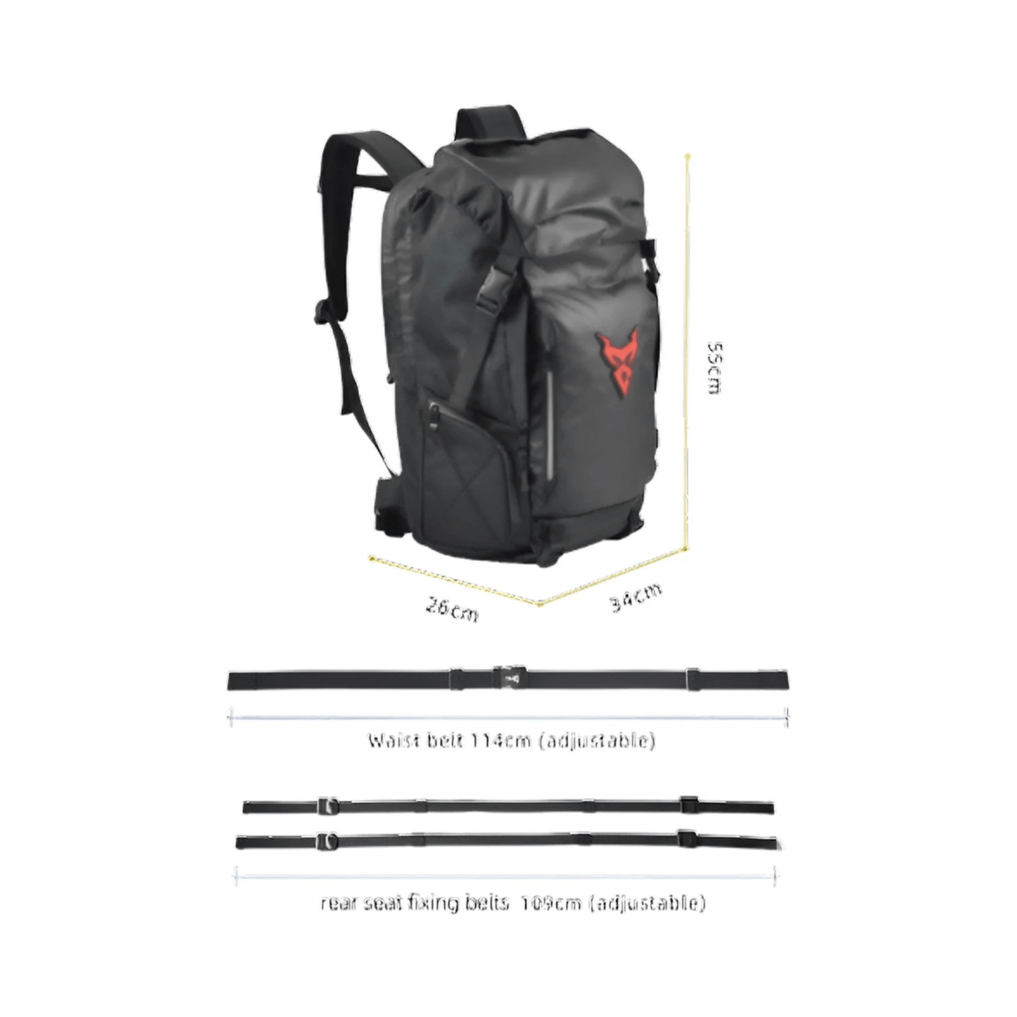 CarryQuest® - Motor Rugzak - Motorfiets Rugzak / Zadeltas Motor - Motorrugzak - 48L - Waterdicht - Oxford doek - RoodCarryQuestsimple