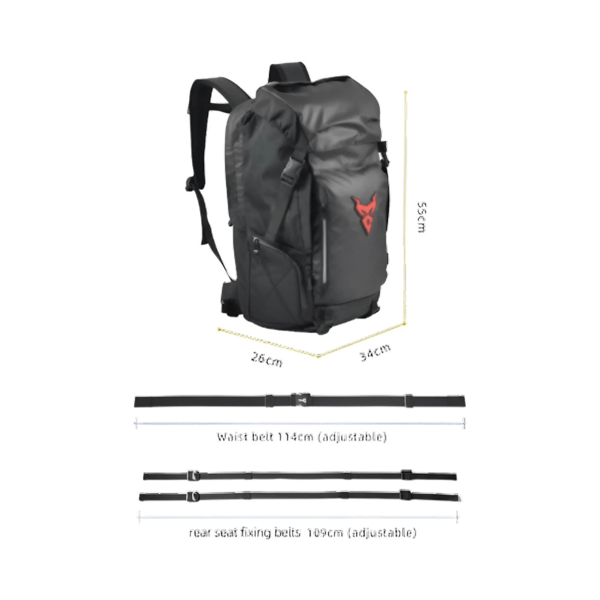 CarryQuest® - Motor Rugzak - Motorfiets Rugzak / Zadeltas Motor - Motorrugzak - 48L - Waterdicht - Oxford doek - RoodCarryQuestsimple