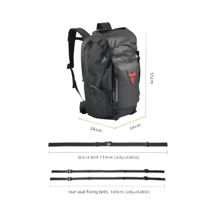 CarryQuest® - Motor Rugzak - Motorfiets Rugzak / Zadeltas Motor - Motorrugzak - 48L - Waterdicht - Oxford doek - Rood