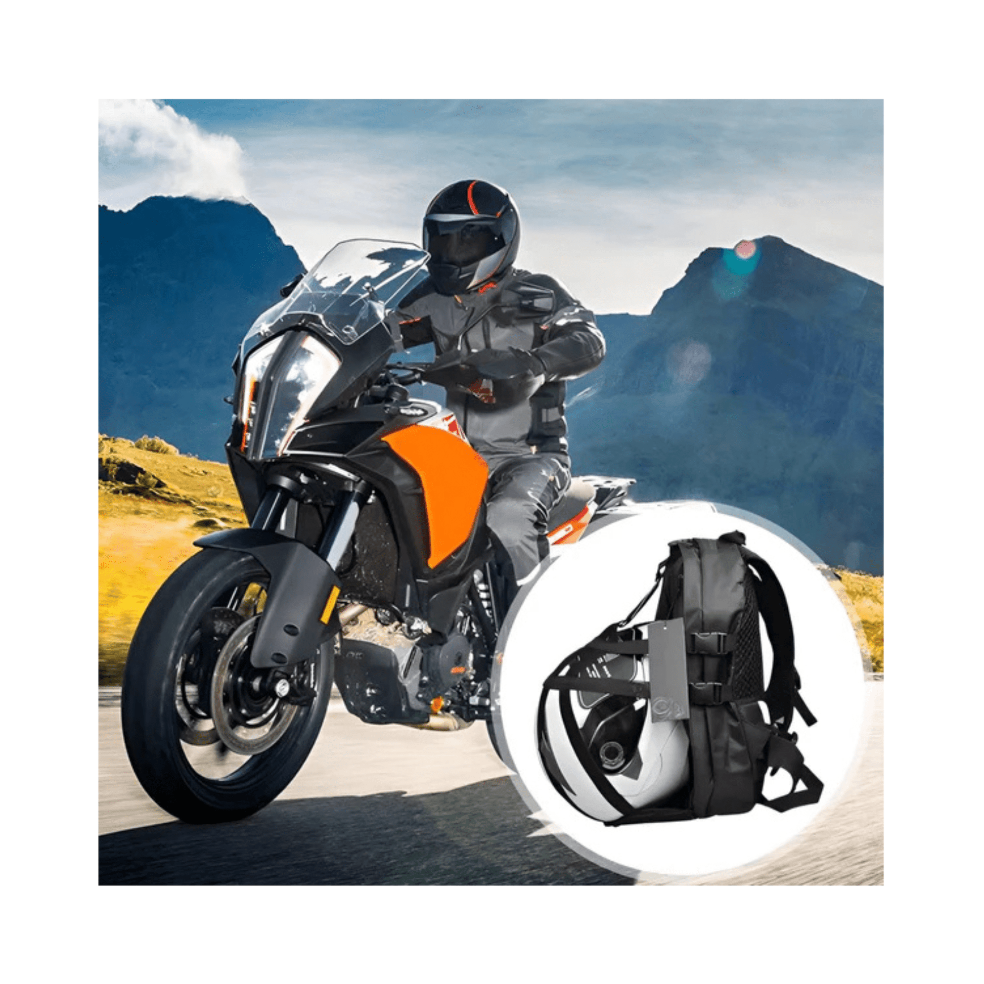 CarryQuest® - Motor Rugzak - Motorrugzak - Oxford stof - Waterdicht - Geschikt voor 13 - inch laptop - ZwartCarryQuestsimple