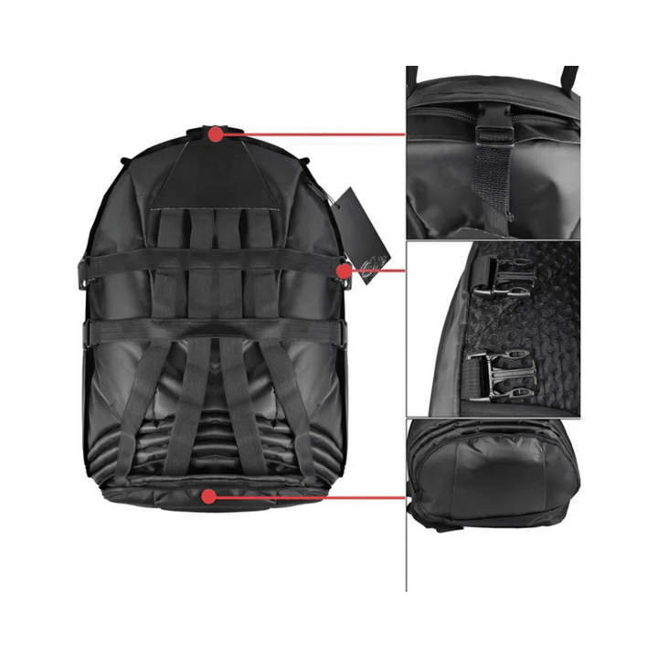 CarryQuest® - Motor Rugzak - Motorrugzak - Oxford stof - Waterdicht - Geschikt voor 13 - inch laptop - Zwart