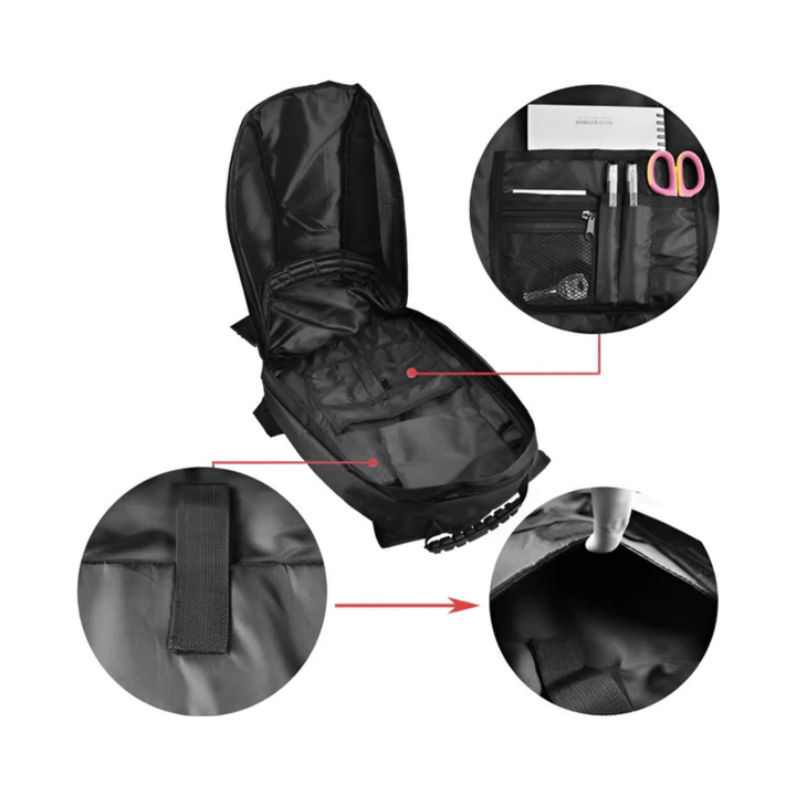 CarryQuest® - Motor Rugzak - Motorrugzak - Oxford stof - Waterdicht - Geschikt voor 13 - inch laptop - Zwart