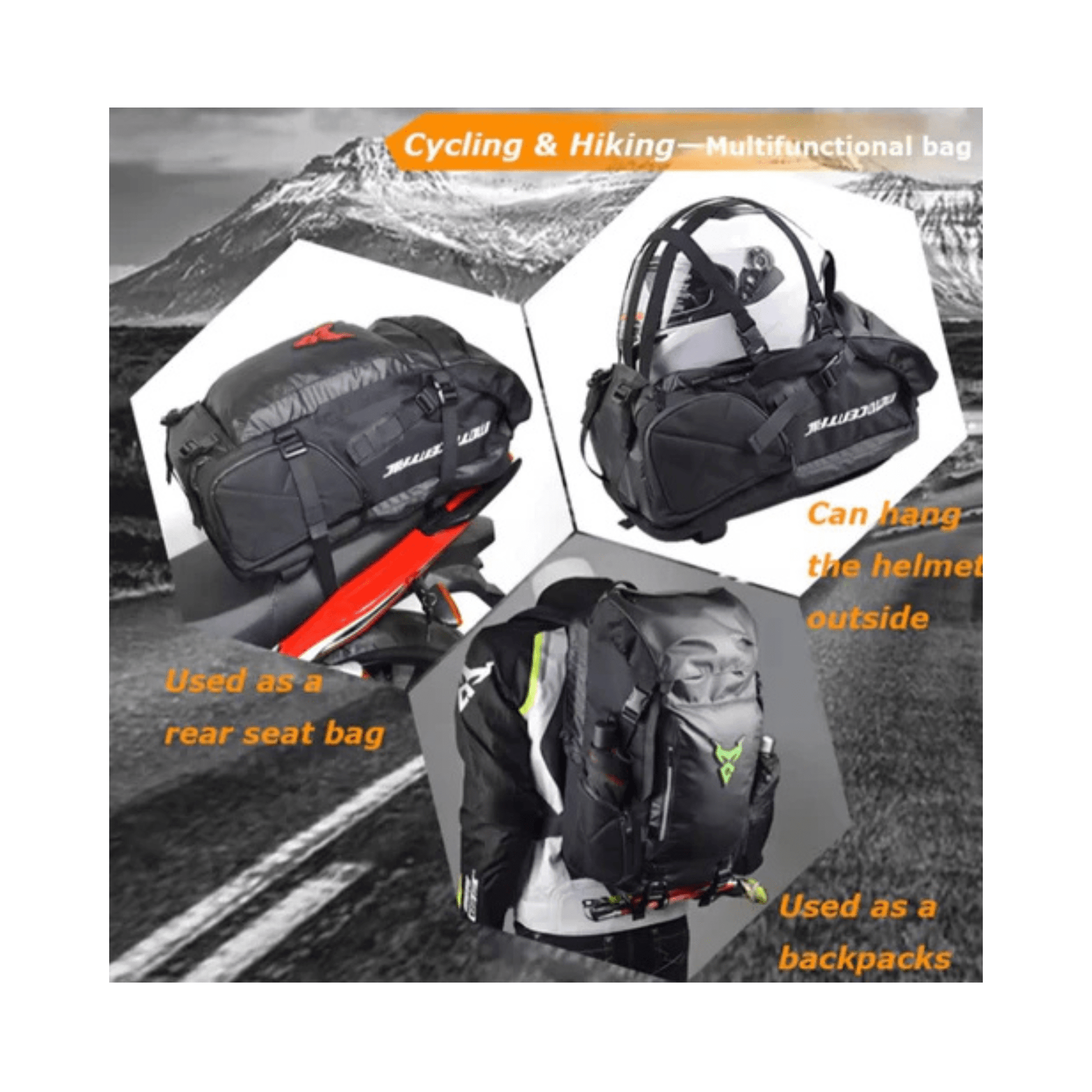 CarryQuest® - Motor Rugzak - Motortransport - Rugzakken - Waterdichte Rugzak - 48 Liter - ZwartCarryQuestsimple