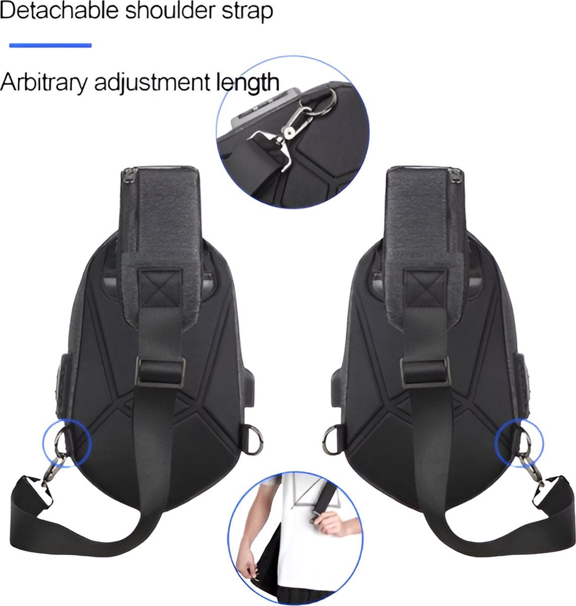 CarryQuest® - Motor Rugzak - Multifunctionele Hand - en Schoudertas - Motorrugzak - Waterdicht, Lichtgewicht, 5 Binnenvakken - Zwart / Navy Blauw / OlijfgroenCarryQuestsimple