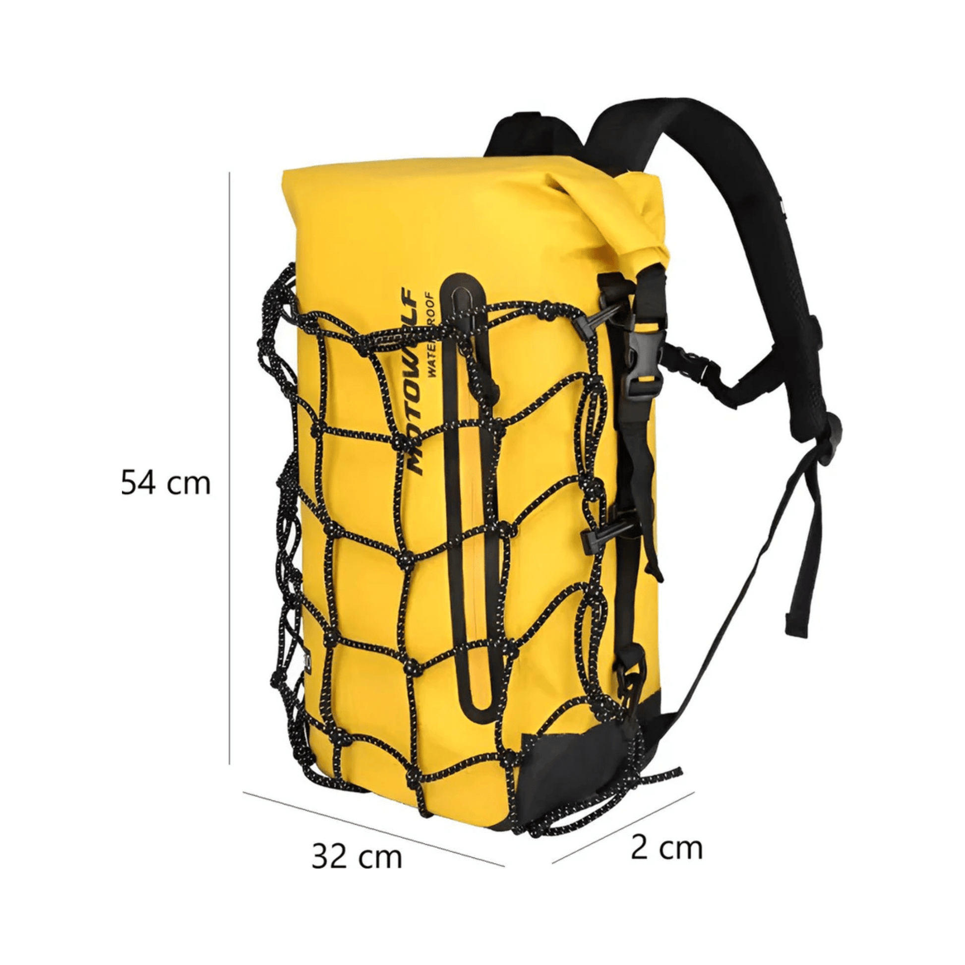 CarryQuest® - Motor Rugzak - Waterdichte Motorfiets Rugzak - 30 - Liter - 500D Oxford Stof - GeelCarryQuestsimple
