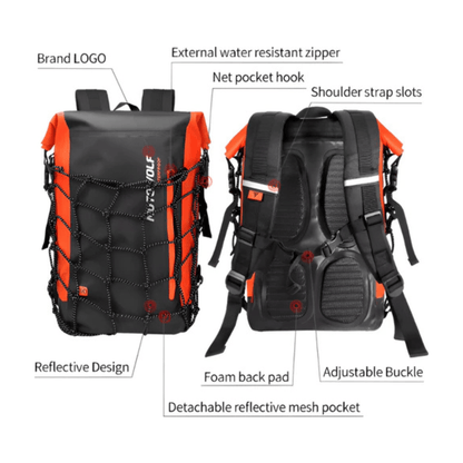 CarryQuest® - Motor Rugzak - Waterdichte Motorfiets Rugzak - 30 - Liter - 500D Oxford Stof - OranjeCarryQuestsimple