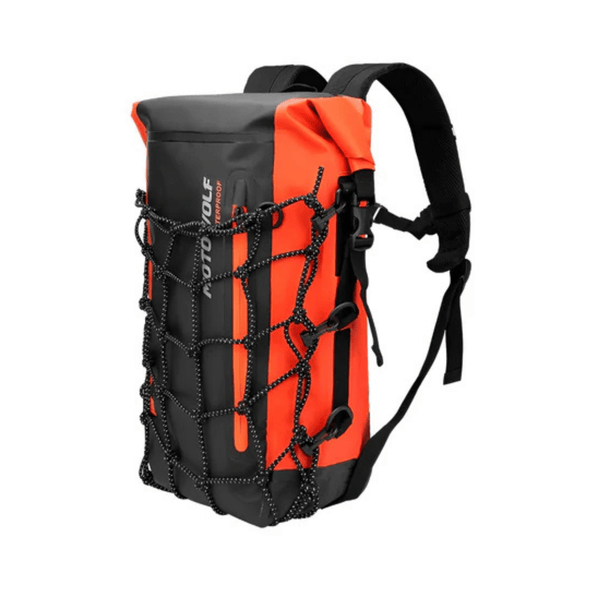 CarryQuest® - Motor Rugzak - Waterdichte Motorfiets Rugzak - 30 - Liter - 500D Oxford Stof - Oranje