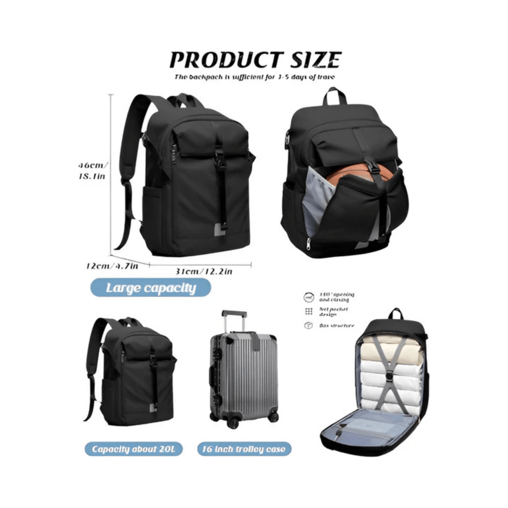 CarryQuest® - Motor Rugzak - Waterdichte Rugzak - Duurzaam Nylon - Schouderbanden - ZwartCarryQuestsimple