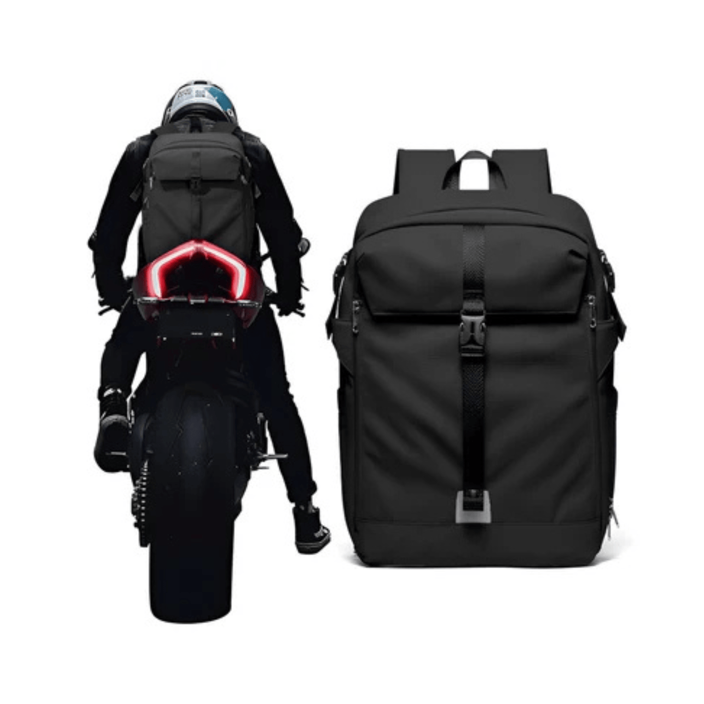 CarryQuest® - Motor Rugzak - Waterdichte Rugzak - Duurzaam Nylon - Schouderbanden - ZwartCarryQuestsimple