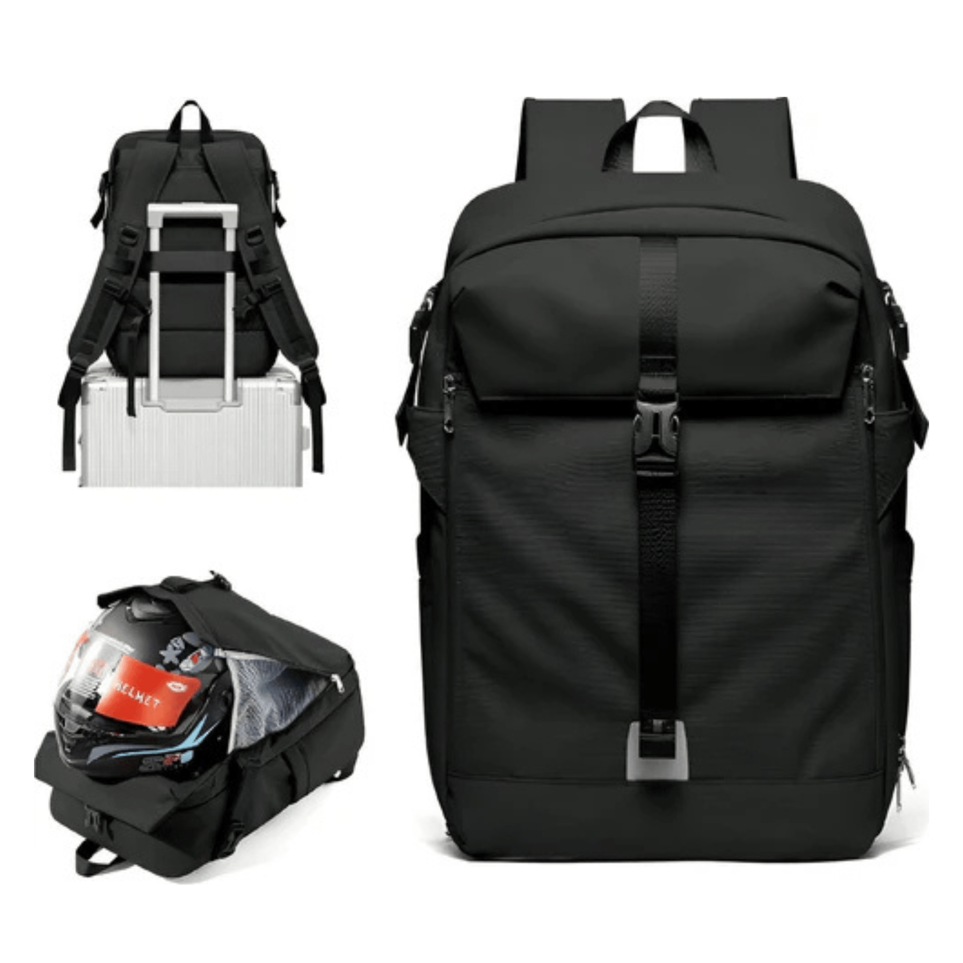CarryQuest® - Motor Rugzak - Waterdichte Rugzak - Duurzaam Nylon - Schouderbanden - ZwartCarryQuestsimple