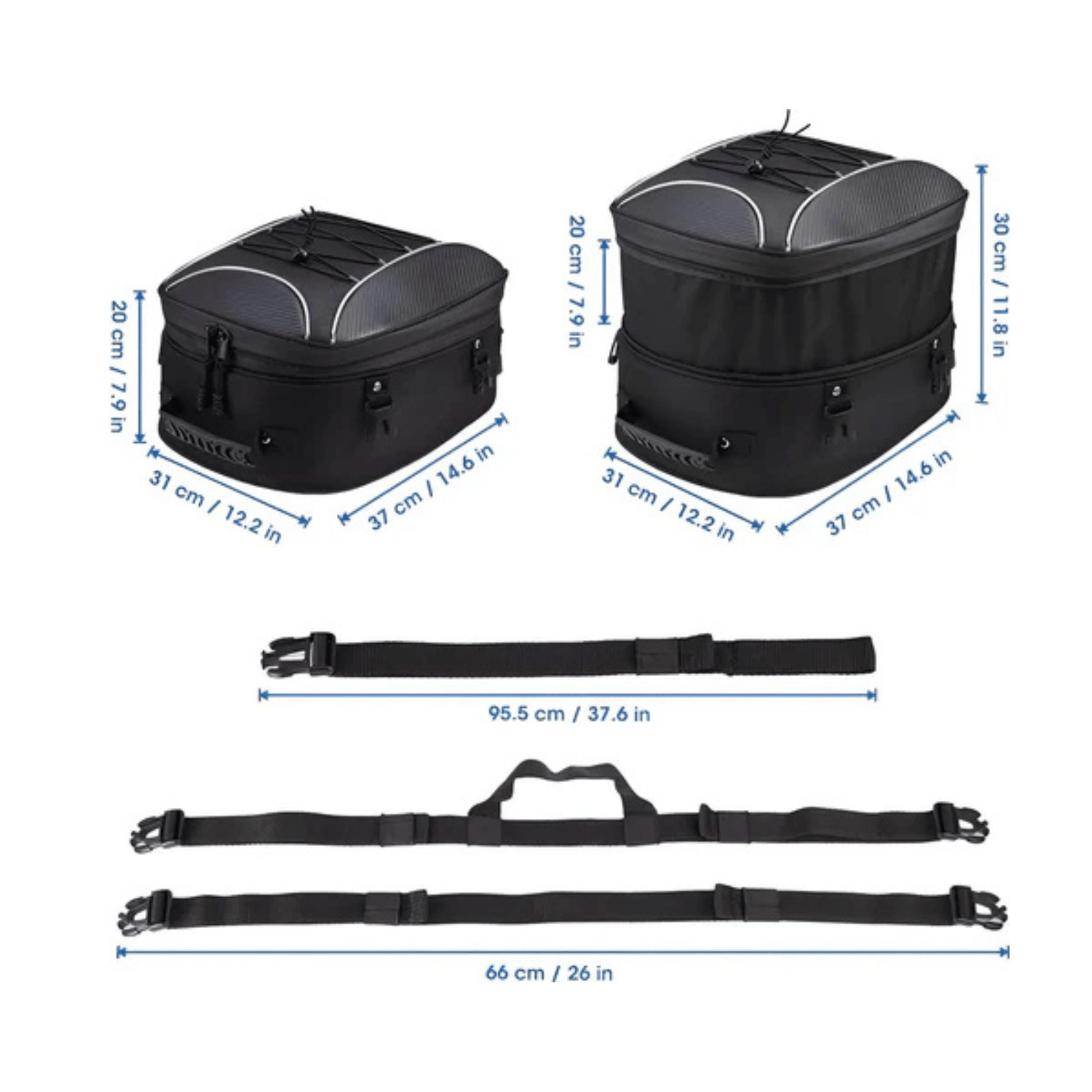 CarryQuest® - Motor Rugzak - Zadeltas Motor - 7 - 12 Liter Capaciteit - Waterdicht Oxford Stof - ZwartCarryQuestsimple
