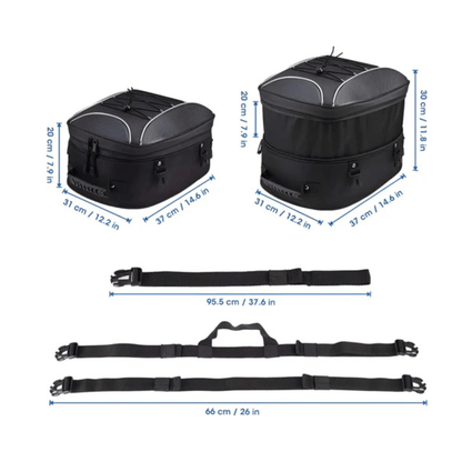 CarryQuest® - Motor Rugzak - Zadeltas Motor - 7 - 12 Liter Capaciteit - Waterdicht Oxford Stof - ZwartCarryQuestsimple