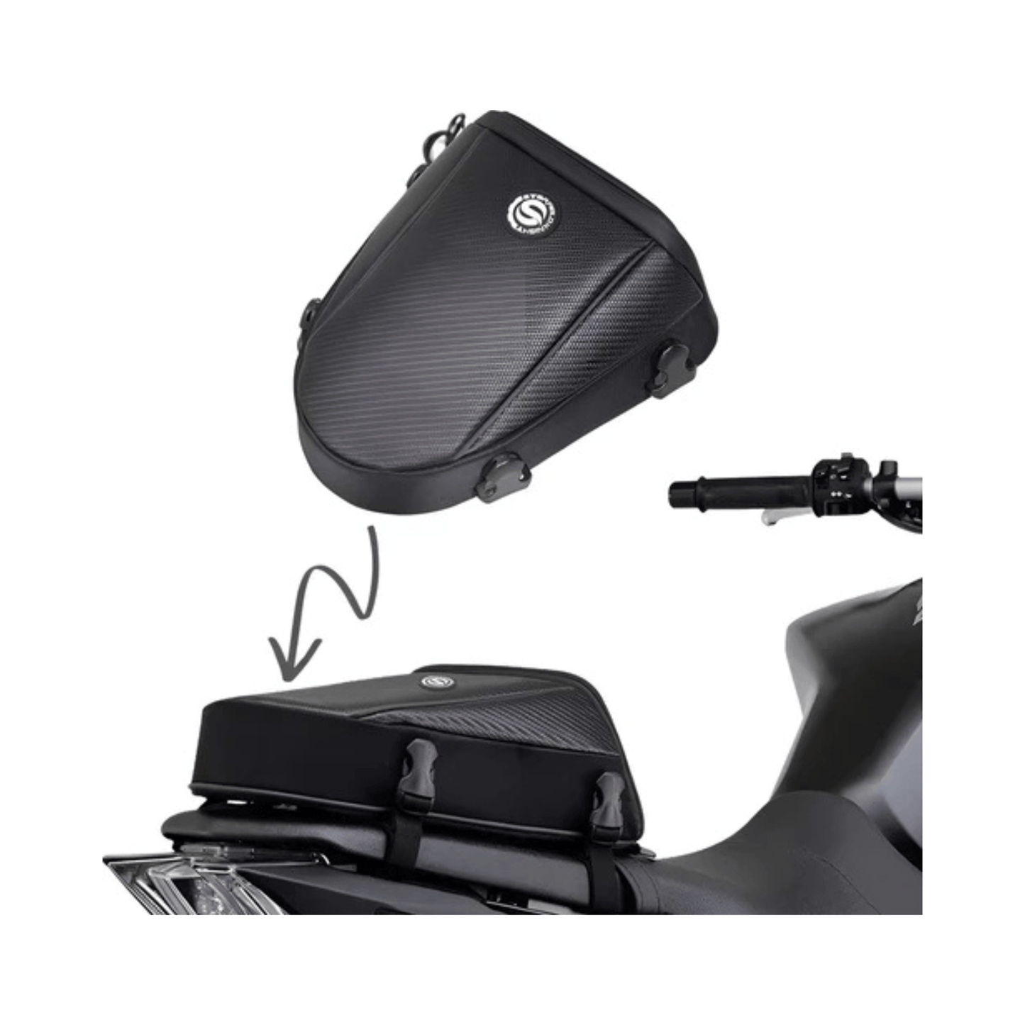 CarryQuest® - Motor Rugzak - Zadeltas Motor - Motorfiets Achtertas - Motorrugzak - ZwartCarryQuestsimple