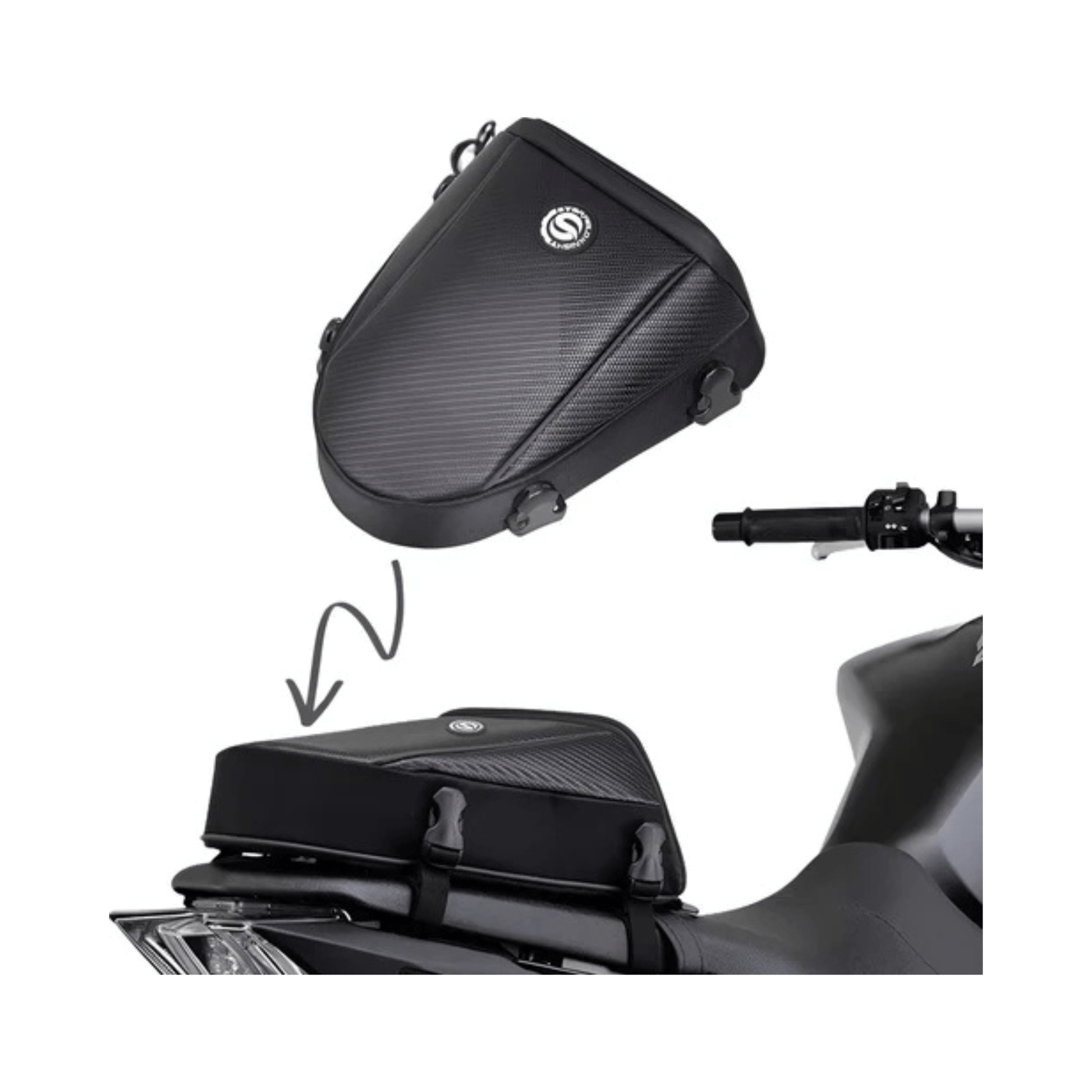CarryQuest® - Motor Rugzak - Zadeltas Motor - Motorfiets Achtertas - Motorrugzak - ZwartCarryQuestsimple
