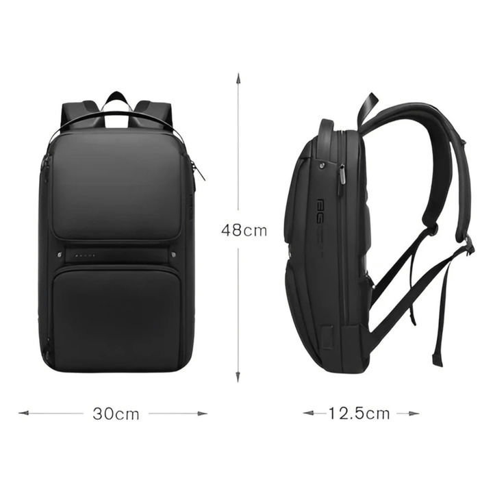 CarryQuest® - Multi - laags Ruimte Zakenrugzak - USB + Laptopcompartiment tot 15,6 inch - Zwart