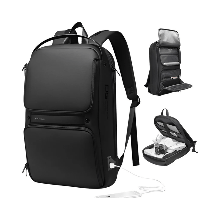 CarryQuest® - Multi - laags Ruimte Zakenrugzak - USB + Laptopcompartiment tot 15,6 inch - Zwart