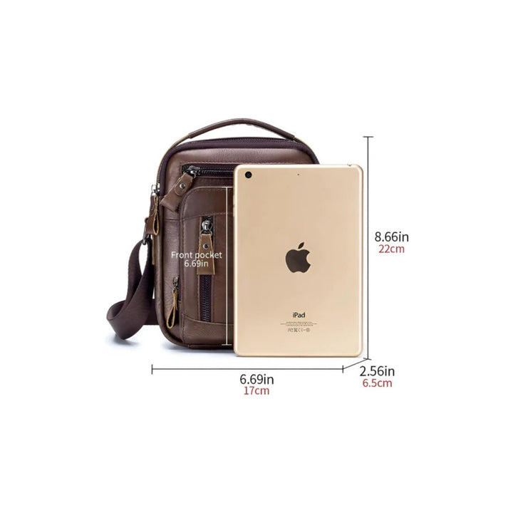 CarryQuest® Multifunctionele Kleine Reistas - Echt Leer - Compact en Stijlvol - Khaki