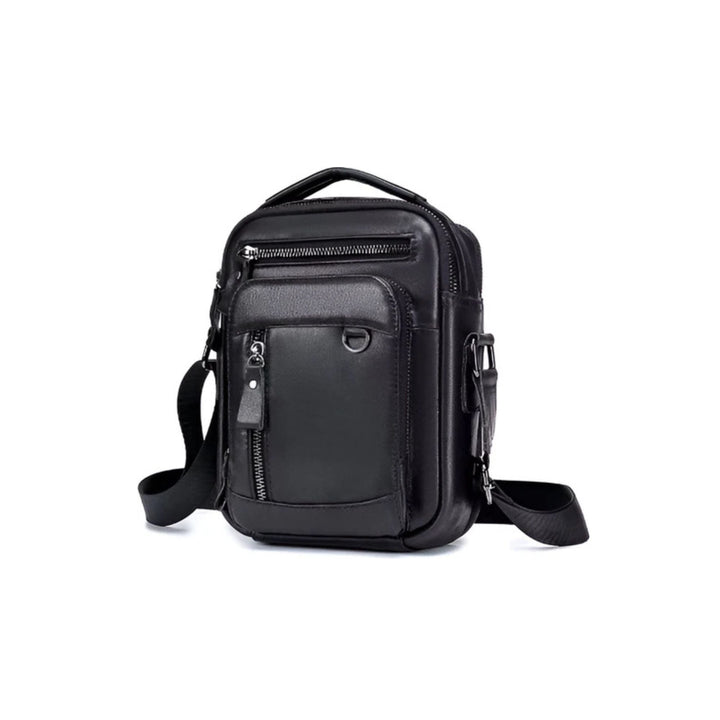 CarryQuest® Multifunctionele Kleine Reistas - Echt Leer - Compact en Stijlvol - Zwart