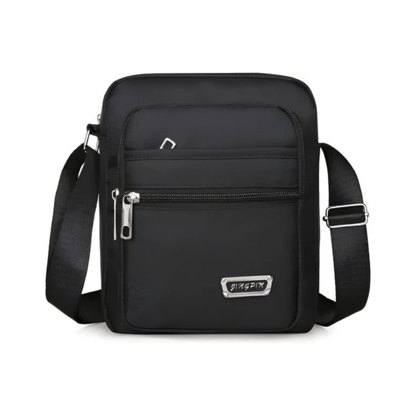 CarryQuest® - Nylon Schoudertas Messenger Bag Rits Handtas - Mannen - Zwart