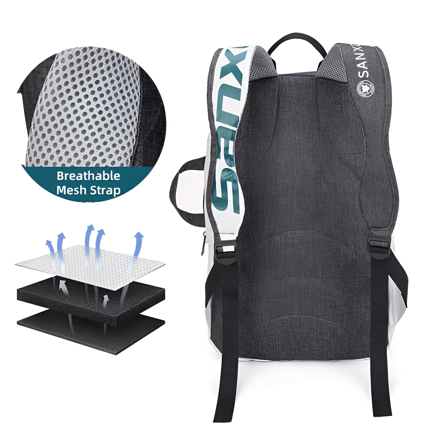 Carryquest® - Opvouwbare Tennis Rugzak voor Racketsporten - Multifunctionele Sporttas voor Padel, Tennis, Squash en Badminton - Ruime Capaciteit - Duurzaam Design