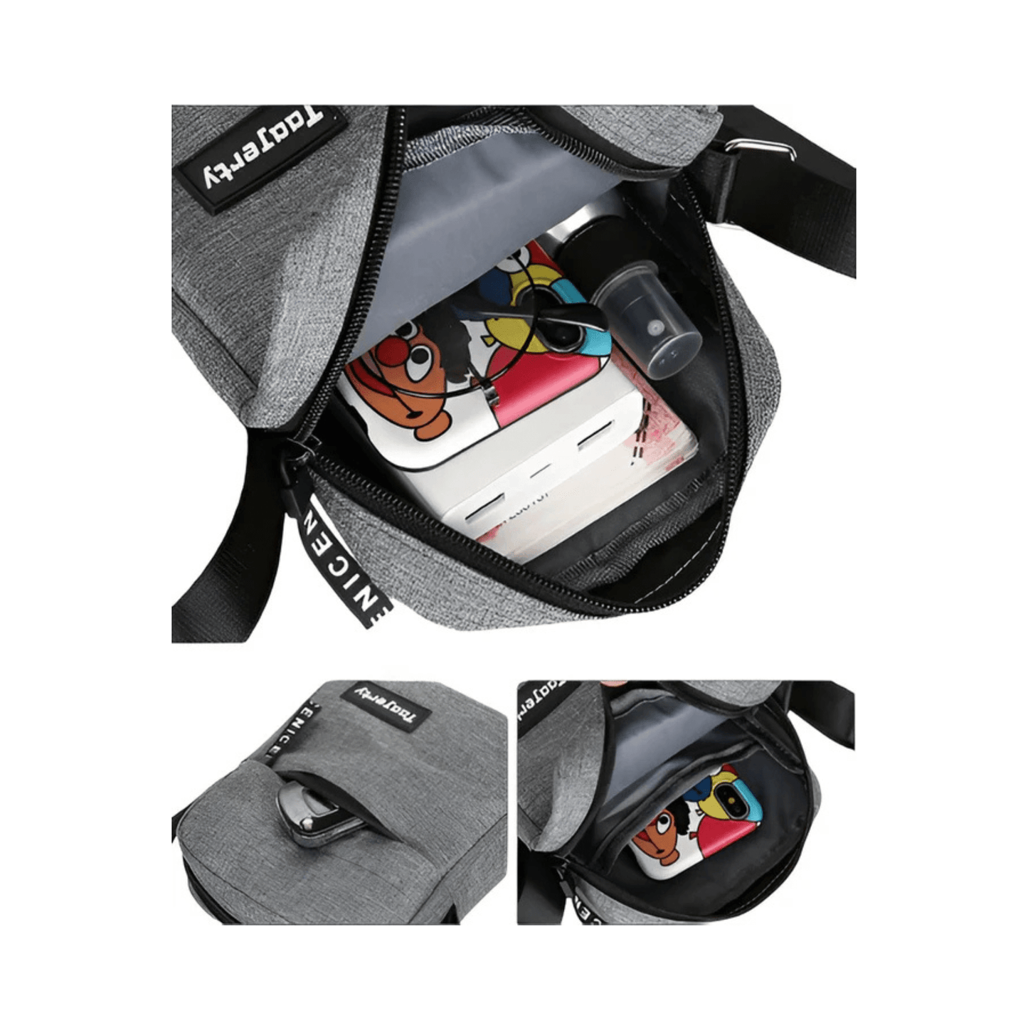 CarryQuest® - Oxford Bags Heren Schoudertas - Zakelijke Tassen voor Mannen - Zwart/GrijsCarryQuestsimple