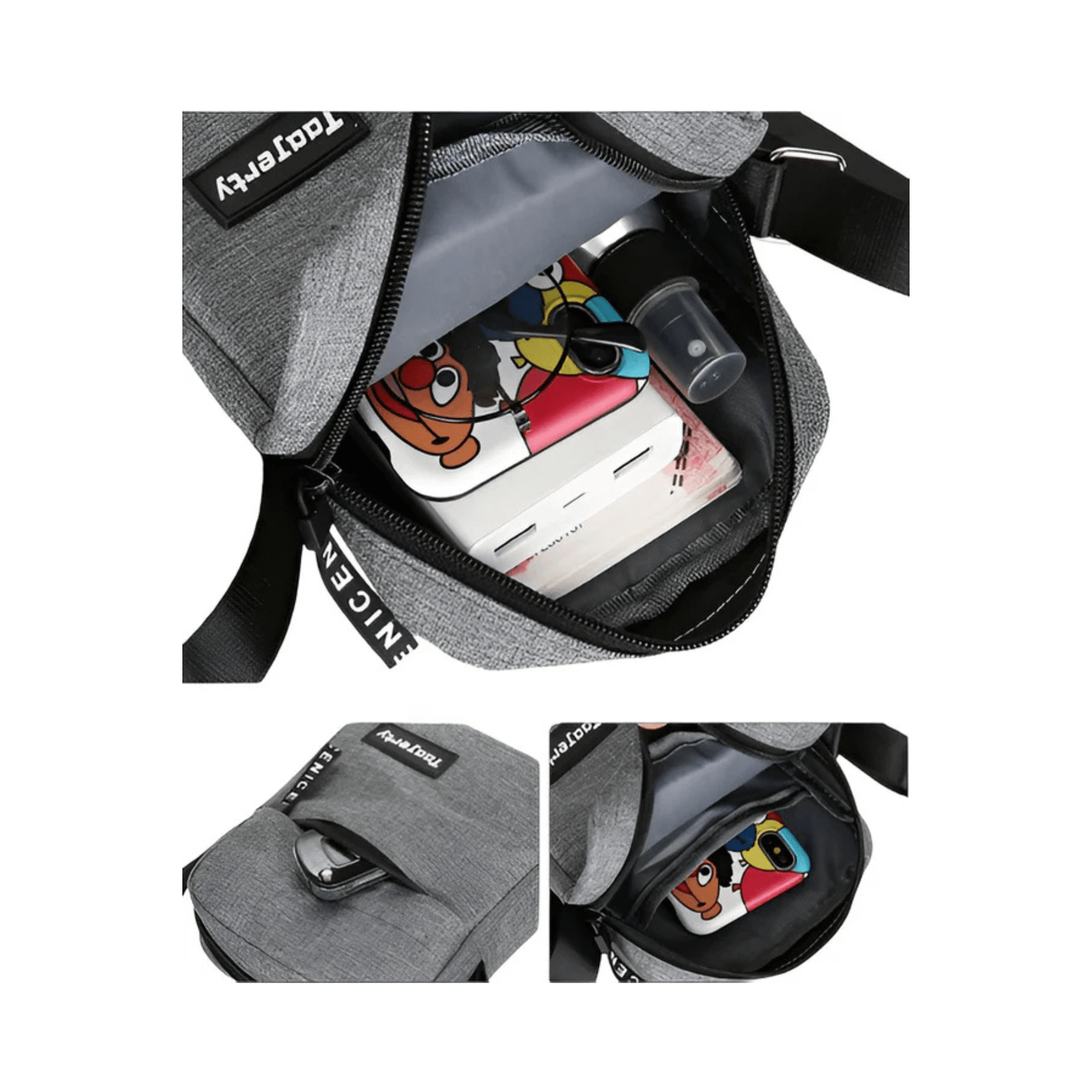 CarryQuest® - Oxford Bags Heren Schoudertas - Zakelijke Tassen voor Mannen - Zwart/GrijsCarryQuestsimple
