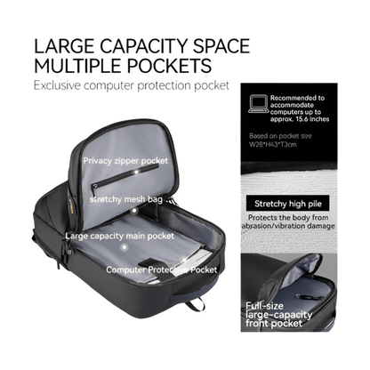 CarryQuest® - Oxford Reis Heren Laptop Rugzak - Waterdicht - Comfortabel & Stijlvol - ZwartCarryQuestsimple