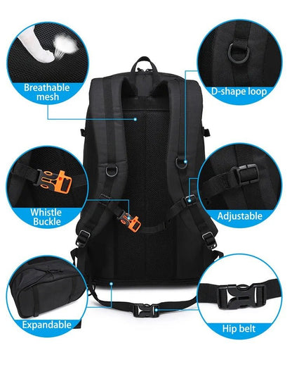 CarryQuest® Pro 40+5 Uitbreidbare Rugzak – Lichtgewicht, Waterdicht en ErgonomischCarryQuest®simpleNiet Klaar