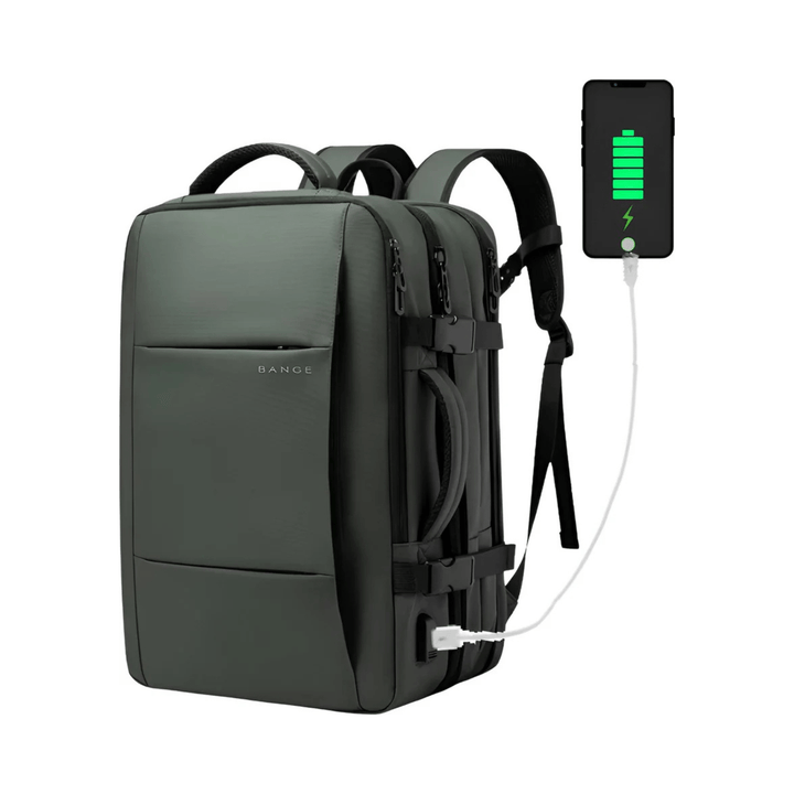 CarryQuest® - Reistrugzak Heren en Dames - 17.3" Laptop - Capaciteit 37L - Waterdicht - USB - Groen