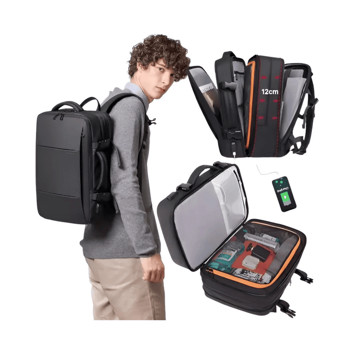 CarryQuest® - Reistrugzak Heren en Dames - 17.3" Laptop - Capaciteit 37L - Waterdicht - USB - Groen