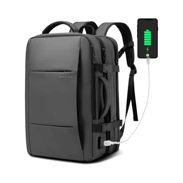 CarryQuest® - Reistrugzak Heren en Dames - 17.3" Laptop - Waterdichte - Capaciteit 45L - USB - Grijs