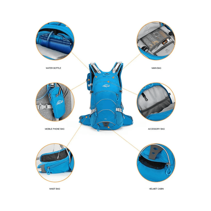 CarryQuest® - Rugzak 20L - Waterdicht - Intern - polyester materiaal - Blauw