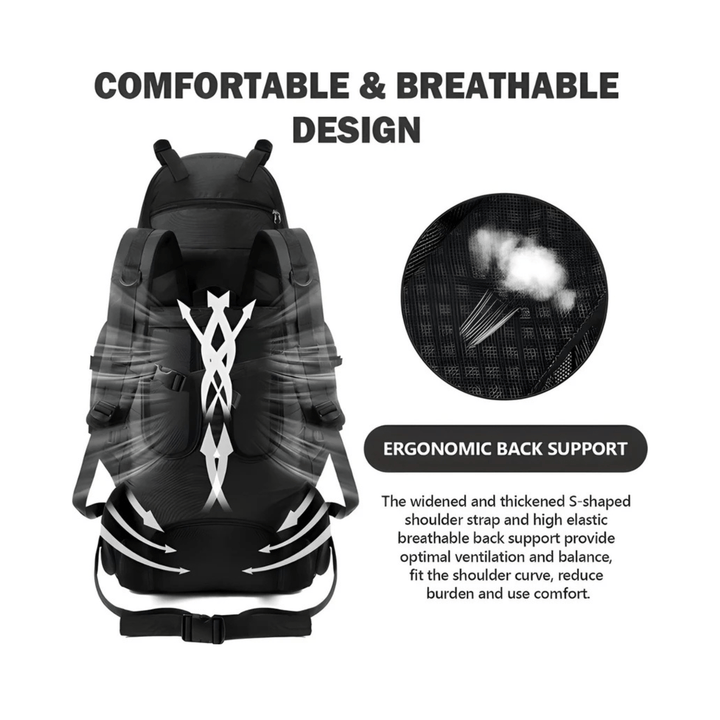 CarryQuest® - Rugzak - Voor - voor Outdoor - 90L - Rood