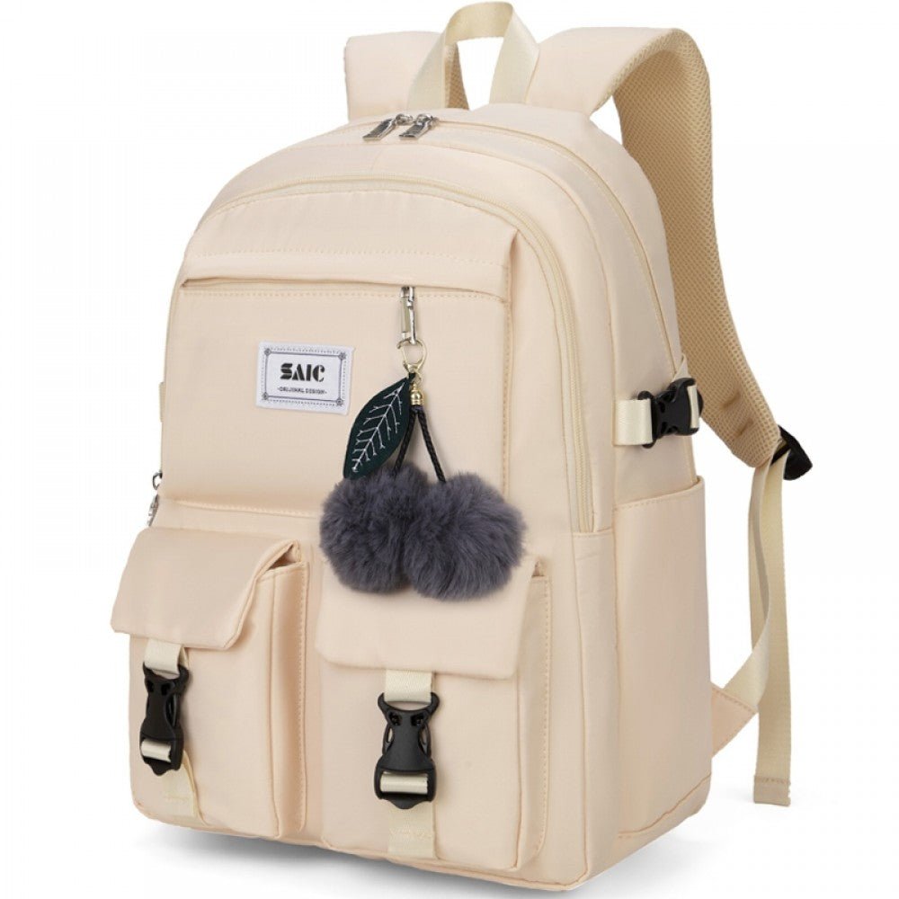 CarryQuest® Ruitjes Rugzak - Trendy Schooltas - Corduroy - Meisjes - L28cm x B12cm x H33cmCarryQuest