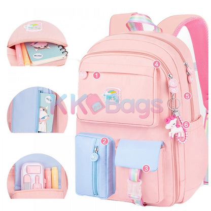 CarryQuest® Schattige Konijn Print Oxford Waterdichte Rugzak – Basisschool Meisjes – Comfortabel & RuimCarryQuest