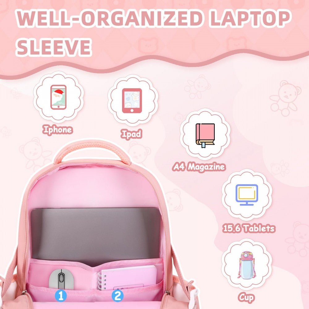 CarryQuest® Schattige Schoolrugzak - 20 - 35L - Nylon - Perfect voor Tieners en Studenten - Kawaii DesignCarryQuest