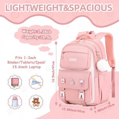 CarryQuest® Schattige Schoolrugzak - 20 - 35L - Nylon - Perfect voor Tieners en Studenten - Kawaii DesignCarryQuest