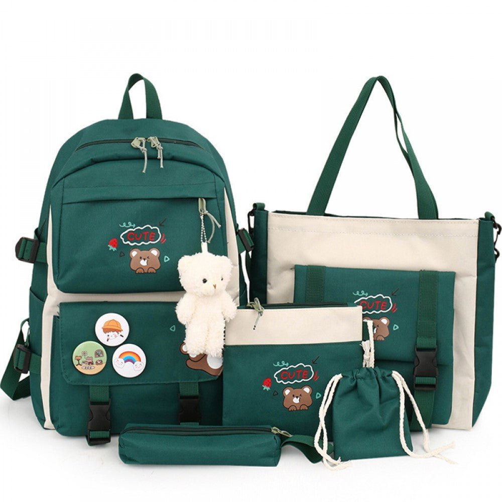 CarryQuest® Schattige Schoolrugzak – Beertje Design – 20 - 35L – Lichtgewicht & Comfortabel – Voor MeisjesCarryQuest