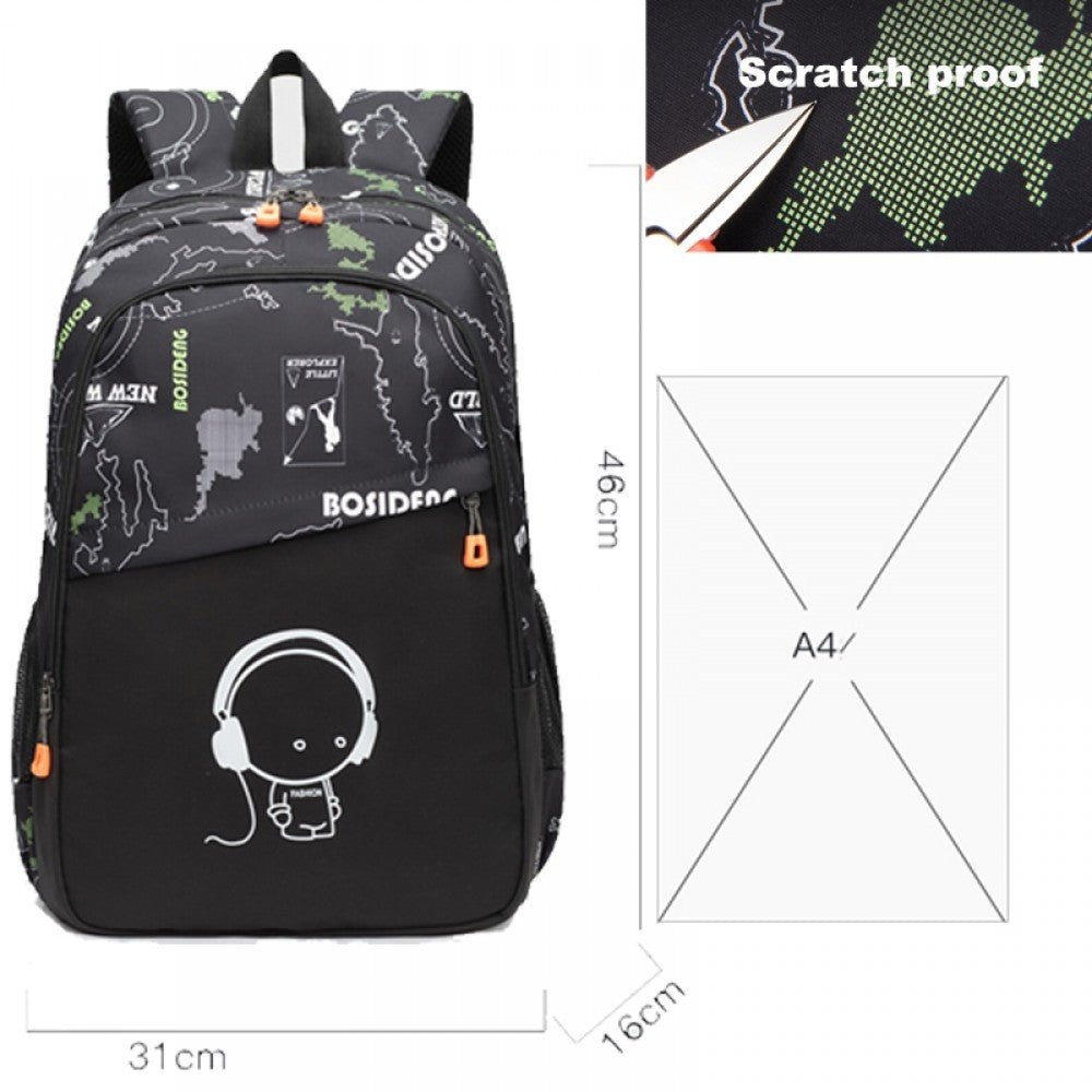 CarryQuest® Schoolrugzak Kinderen 4 - 9 Jaar – 20 - 35L – Comfortabel & Duurzaam – Trendy PrintsCarryQuest