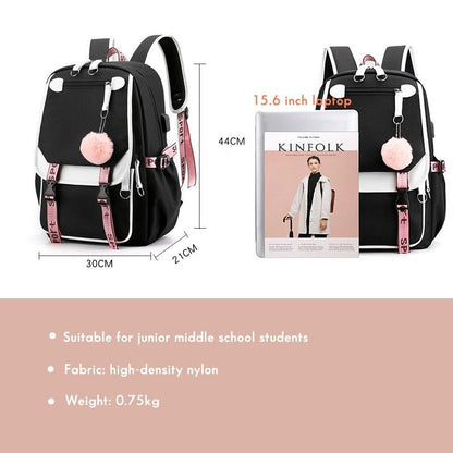 CarryQuest® Schoolrugzak - Lichtgewicht & Ruim - 20 - 35L - Trendy Design - Perfect voor Meisjes 4e - 6e KlasCarryQuest