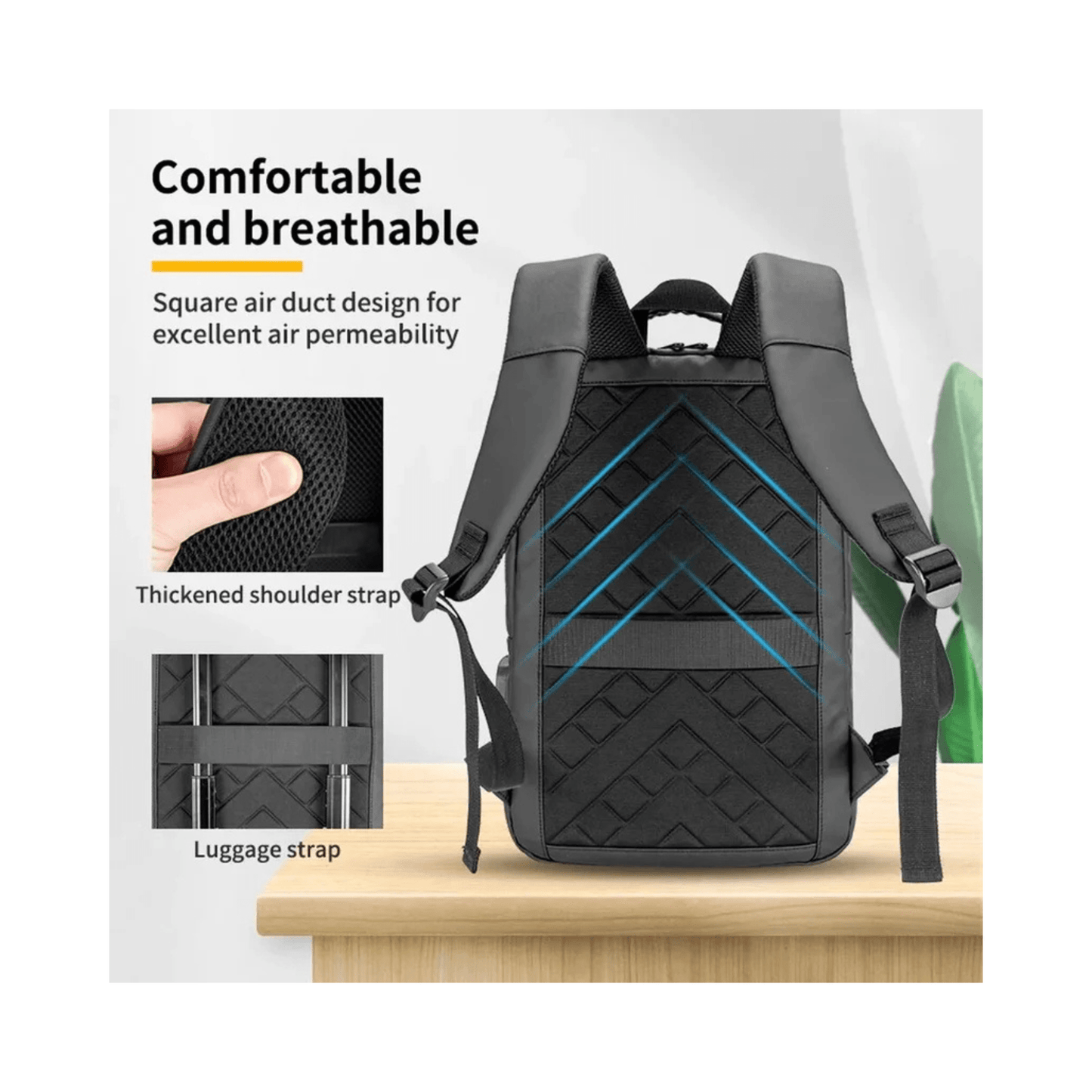 CarryQuest® - Schoolrugzak - Schooltas - School Rugzak - Meerdere Vakken - ZwartCarryQuestsimple
