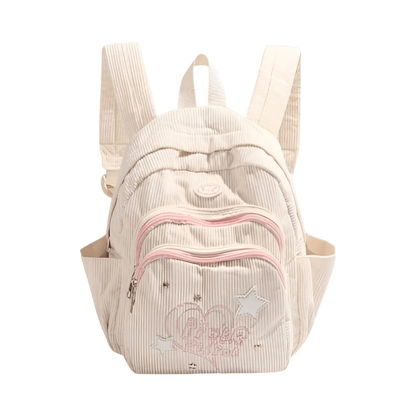 CarryQuest® - Schooltas - Corduroy Backpack - Niet waterbestendig - Beige