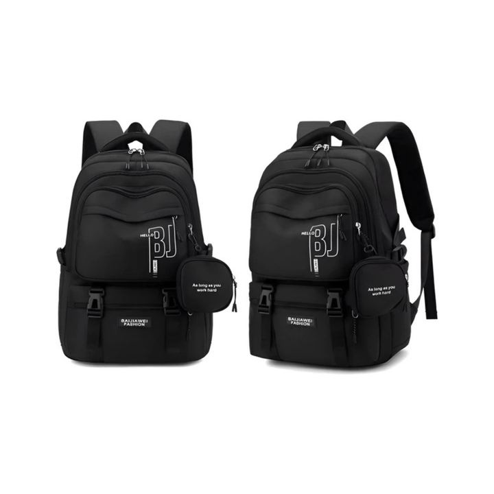 CarryQuest® - Schooltas Meisjes Jongens 7 - 12 Jaar - Basisschool Rugzak - Zwart