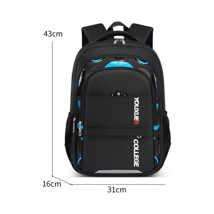 CarryQuest® - Schooltas - Waterdicht - Oxford - Ruim - Kinderen Schooltassen - Zwart