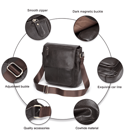 Carryquest® - Schoudertas - Echte Leder - Crossbody - Koerierstas - 2 kleurenCarryQuest