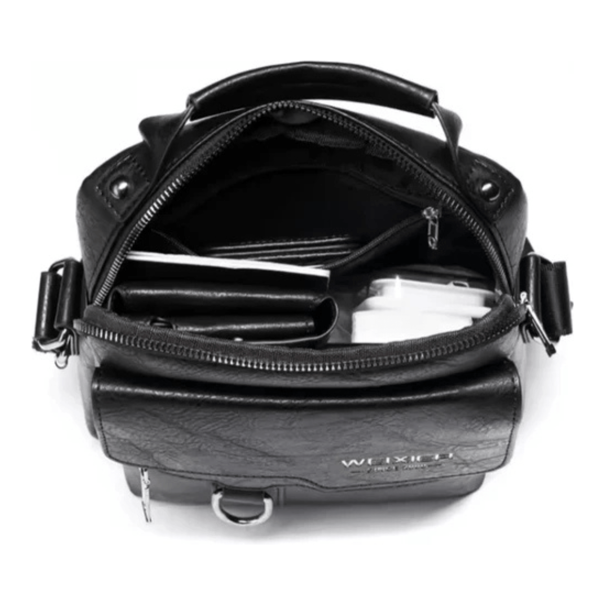 CarryQuest® - Schoudertas - Heren - PU - Leer - Stijlvol - Reizen - Donker Bruin